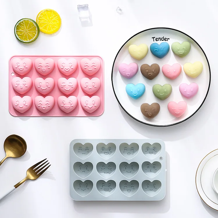 Different Expressions of Love Modeling Soap Candle Silicone Molds Epoxy Chocolate Mold Fudge Fruit Cake Mould