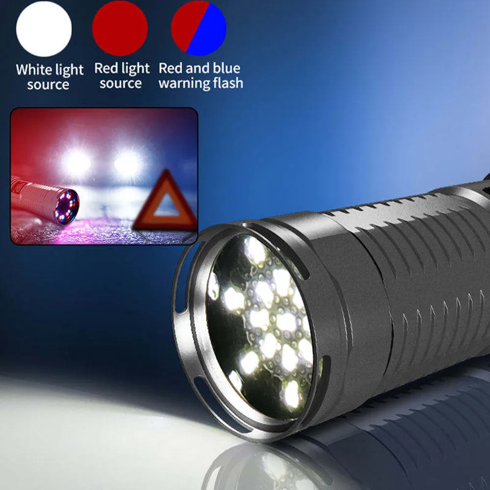 High Power XHP360 LED Flashlight Multifunctional With Digital Display Tail lights Handle For Outdoor Camping Lighting