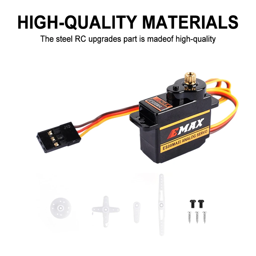 2-20Pcs Emax ES08MA II Servo Motor SCX24 Servo 12g 15T Mini Metal Gear Analog Servo for RC Car Axial SCX24 Upgrades Parts