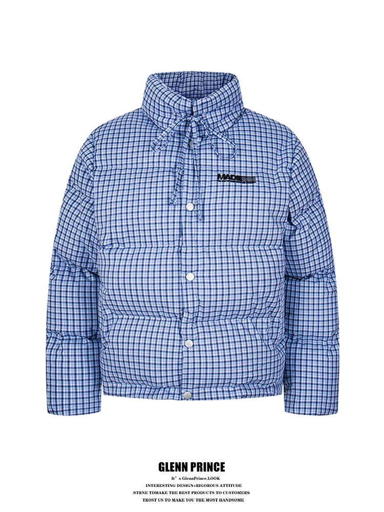 

Зимнее теплое универсальное хлопковое пальто GPstudio в американском ретро-стиле с клетчатым узором, свободного кроя, прямого силуэта, для женщин и мужчин