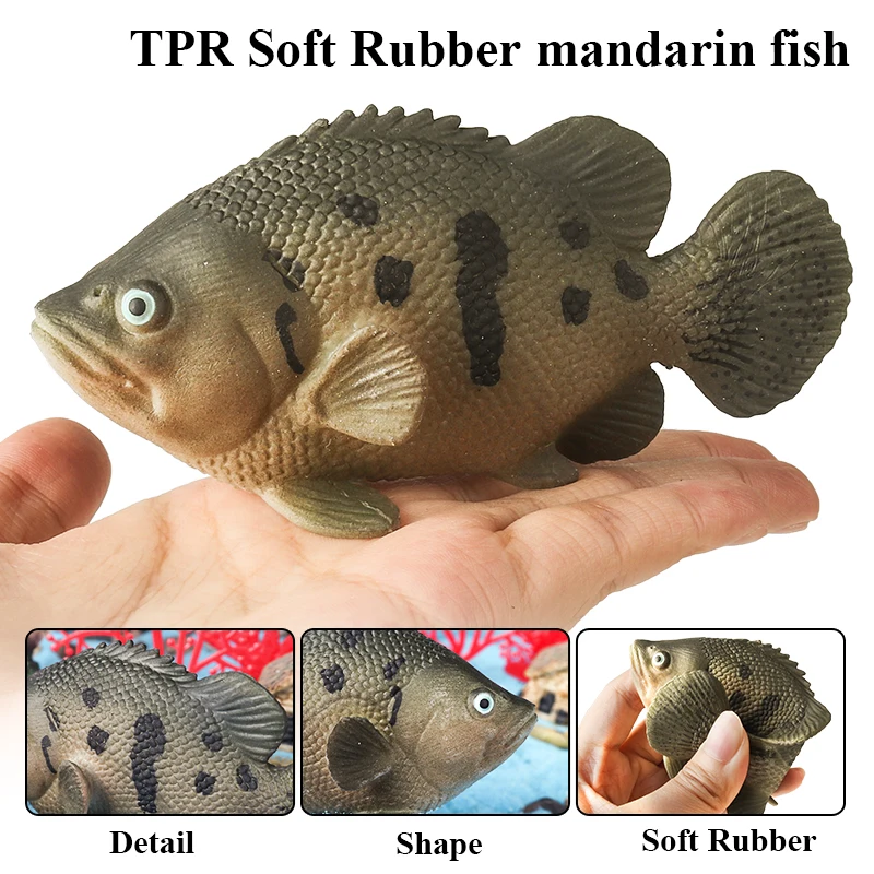 Oenux Meeresleben Tier Tintenfisch Krabbe Clownfisch Lionfish Seestern Hai Schmetterling Fisch Fliegender Fisch TPR Weiches Modell Spielzeug Kind Geschenk – Detail 10