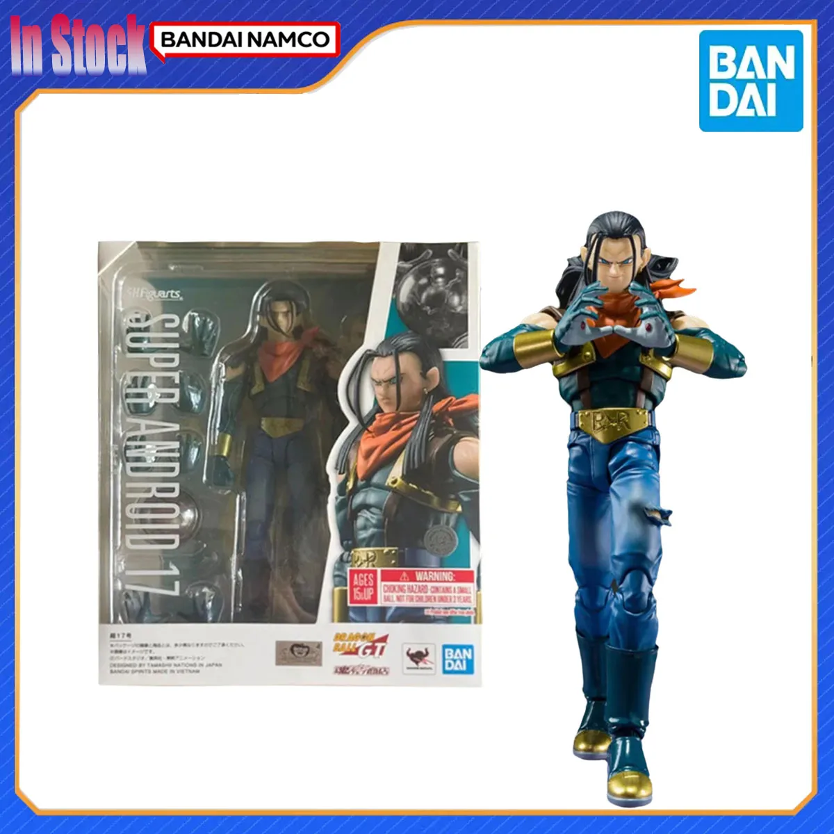 

Genuine Bandai Original Dragon Ball GT Model Kit Anime Figures SHF Super Android 17 Action Figure Model Kits Gift for Kids