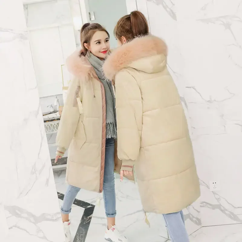 Women\'s Winter Coat Gold Velvet Jacket Parka Mid Length Hooded Jacket Warmth Free Shipping Korean Fashion Wholesale Plus Size