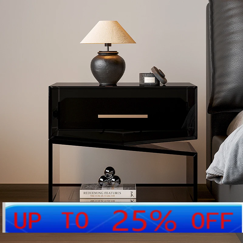 

LH acrylic integrated bedside table simple modern light luxury Italian bedroom bedside rack