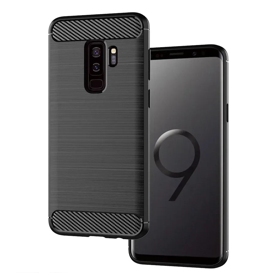 Case For Samsung Galaxy S9 or S9 Plus Cases Silicone Bumper Shockproof Carbon Cover for Samsung Galaxy S9+ Plus G965F Funda Capa
