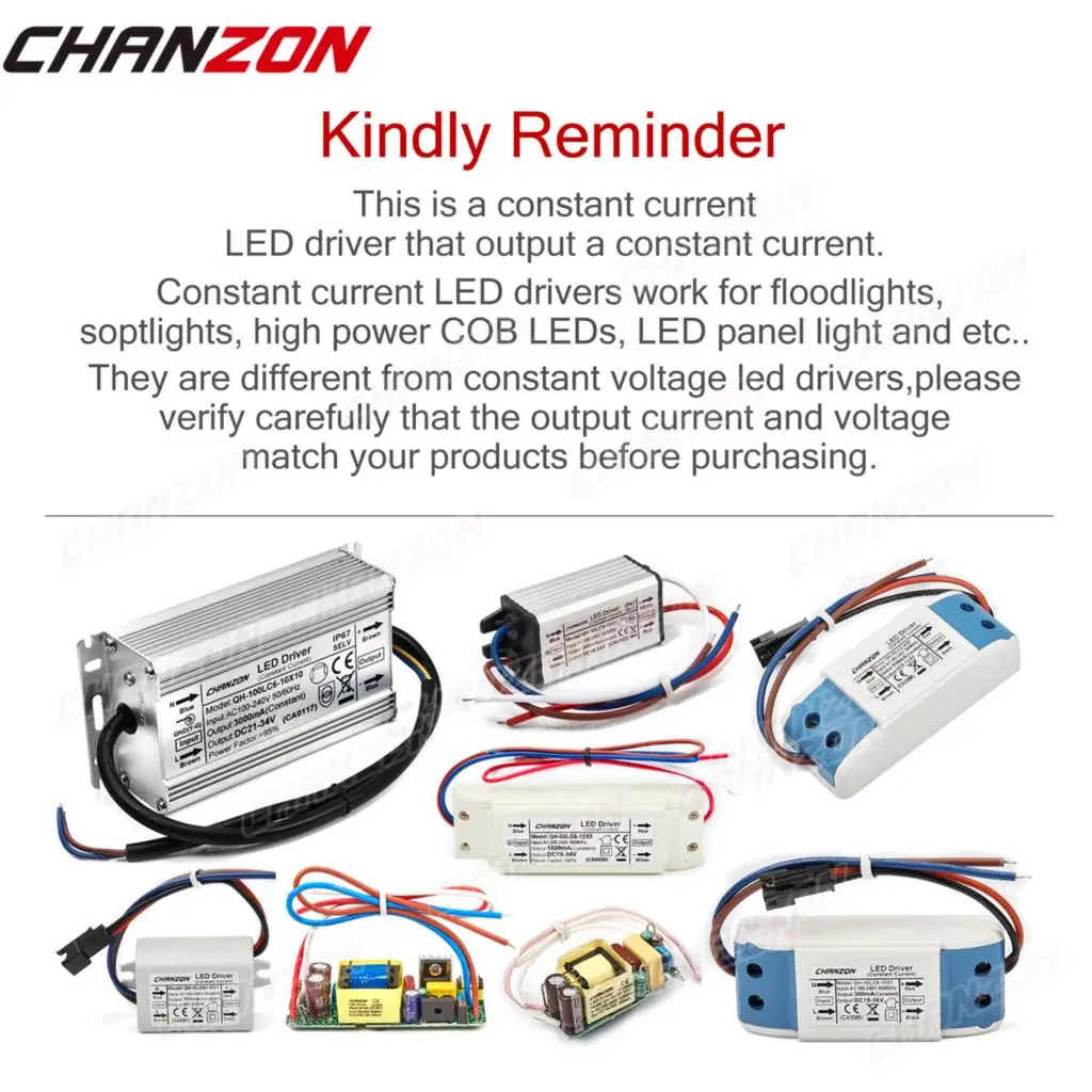 Constant Current 6W 10W 20W 36W 300Ma built-in Led Driver Lamp Power Supply Diy Low Voltage Isolation Light Transformer Adapter