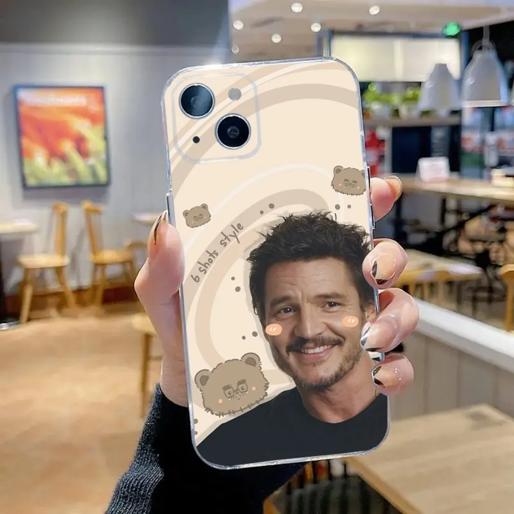 Pedro Pascal Phone Case For iPhone 15,14,13,12,11 Plus,Pro,Max,XR,XS,X,7,8 Plus,SE,Mini Transparent Silicone Soft