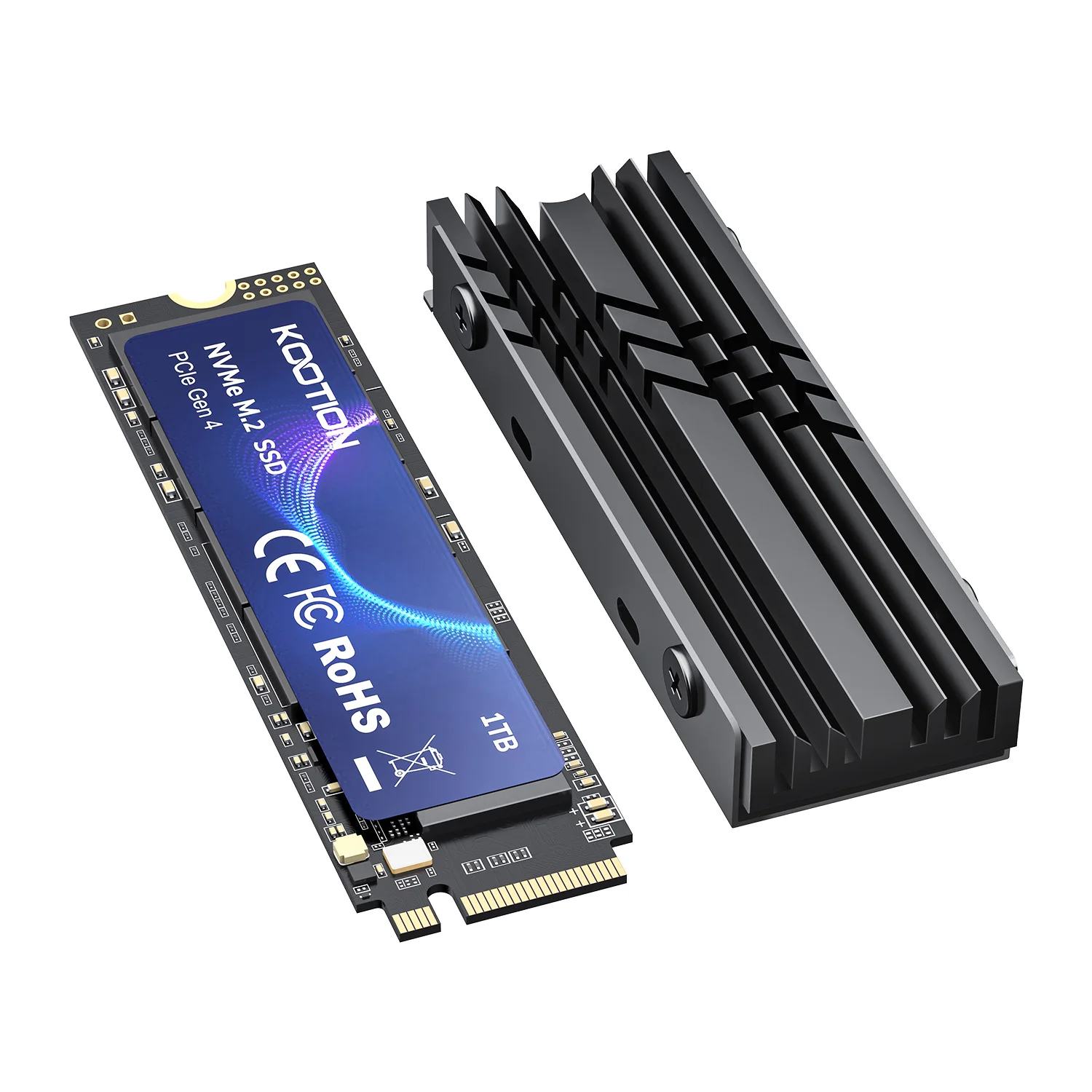 KOOTION X16PLUS NVMe M.2 SSD 1TB Disco Rígido Interno de Estado Sólido M2 PCIe 4.0x4 2280 para PS5 Laptop PC