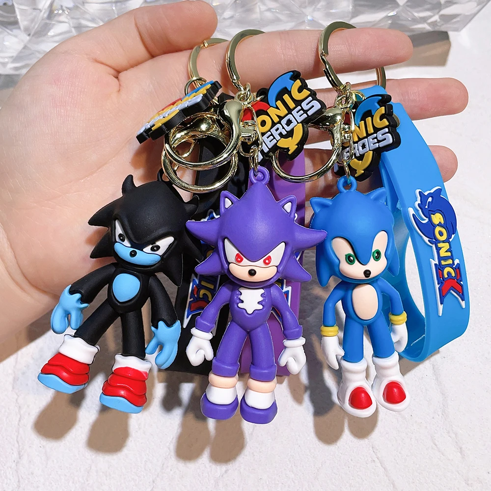 Cartoon Super NIc Cute Variable Speed Sonic Keychain Car Keychain Couple Bag Pendant Decoration Small Gift