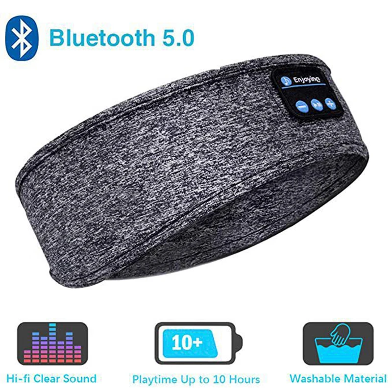 Bluetooth 5.0 Wireless Stereo Earphone Sleeping eye mask Travel Rest Aid Eye Mask Soft Sleeping Mask Blindfold Eye Music Headset