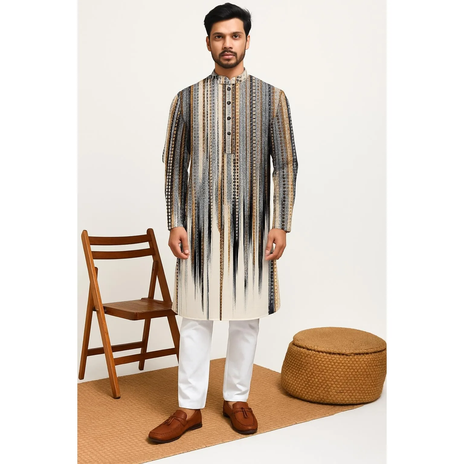 2026 New Traditional Clothing For Men Asian And South Asian Styles Mandarin Collars Men's Polo Sleeves