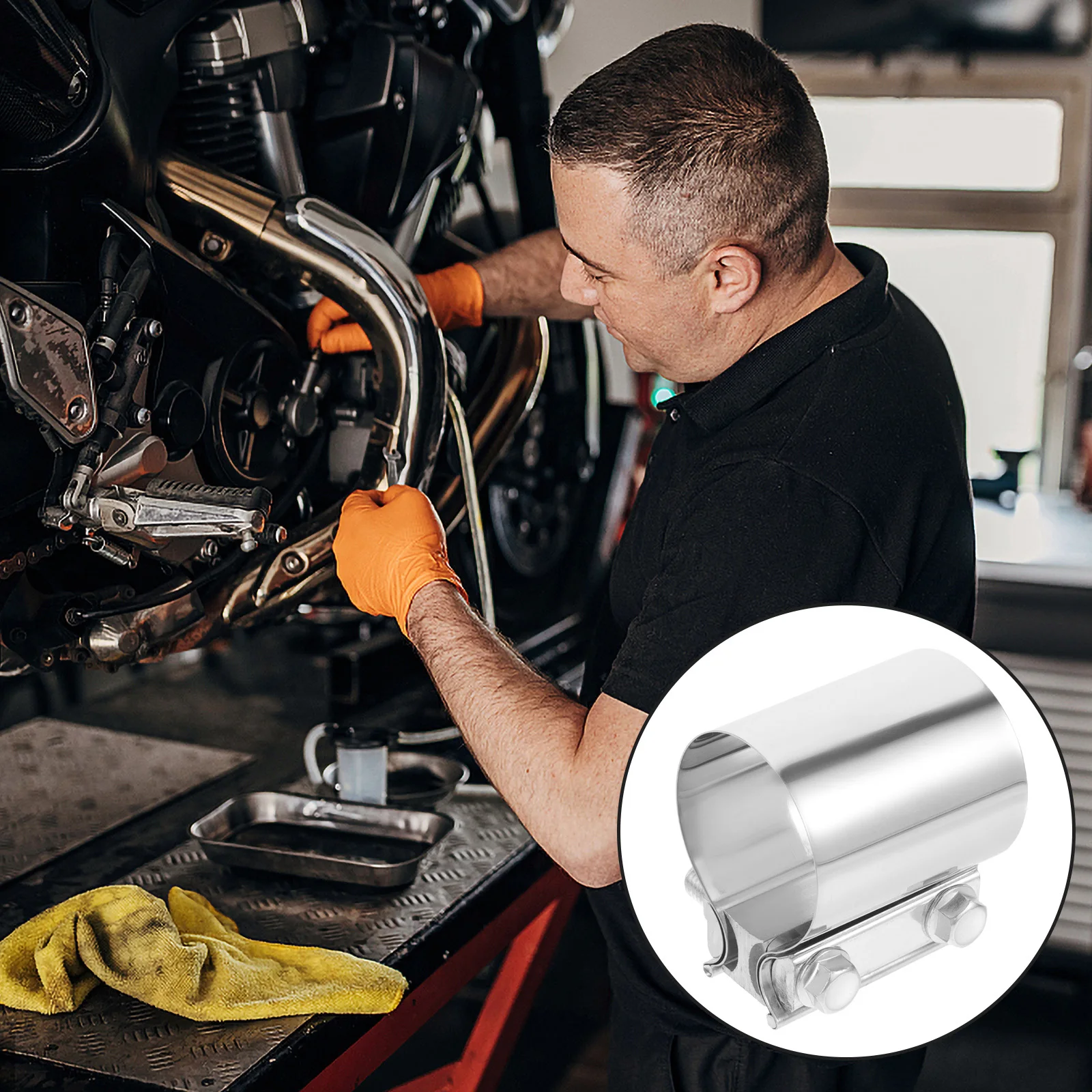 

Stainless Steel Exhaust Clamp 2.5 Inch Heavy Duty Automotive Clamps for Car Modification Repair Band Clamp Muffler Pipe Secure