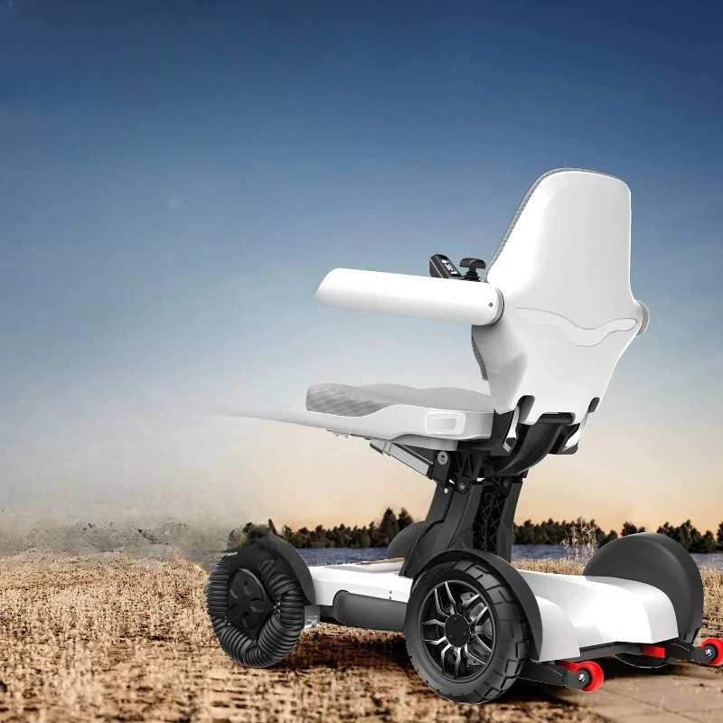 Electric wheelchair: Intelligent fully automatic foldable mobility scooter for the elderly, with four wheels