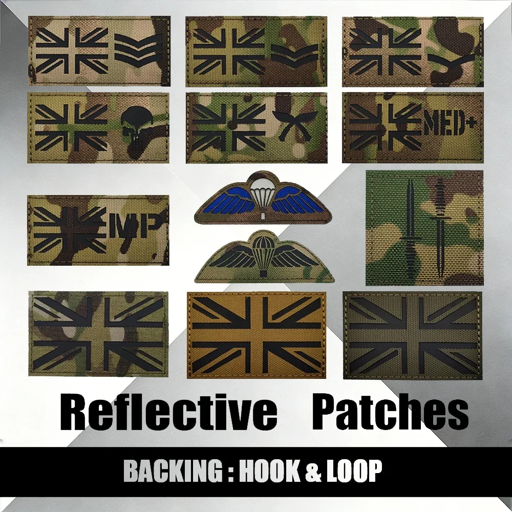 

Светоотражающие нашивки с флагом Великобритании, аппликации британских десантников, нарукавные знаки отличия MP MED для униформы и рюкзаков