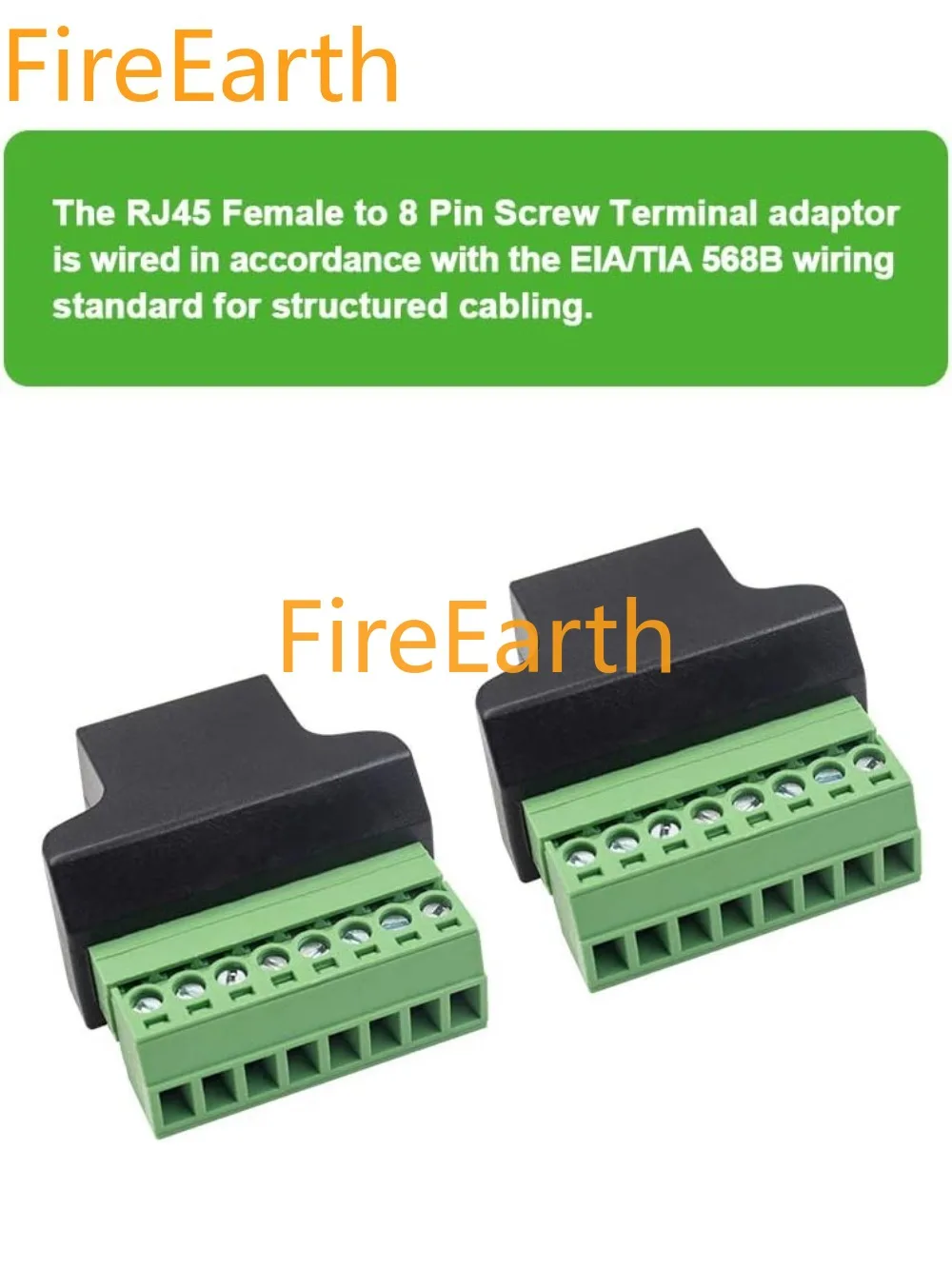 Konektor Adaptor Terminal Sekrup RJ45 Breakout, Jack Betina 8p8c ke Konektor Terminal Sekrup 8 Pin untuk Cat6 Cat5/5e DVR 2pc