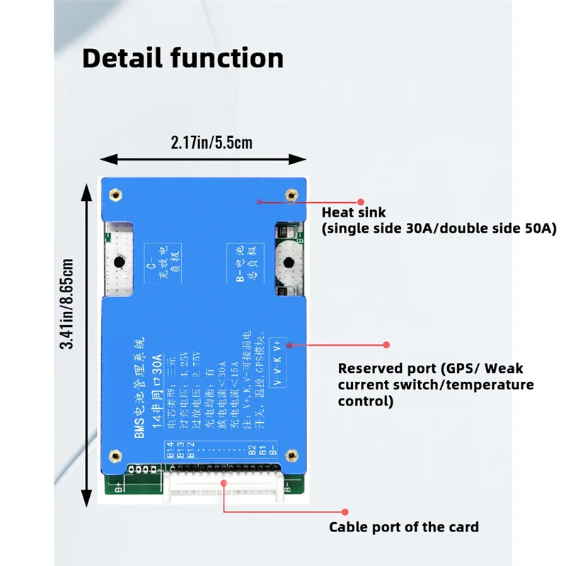 Imagem -05 - Placa de Proteção de Bateria de Lítio Ternária Carga e Descarga com Balanço de Tensão Função Bms para E-bike 52v 50a 14s