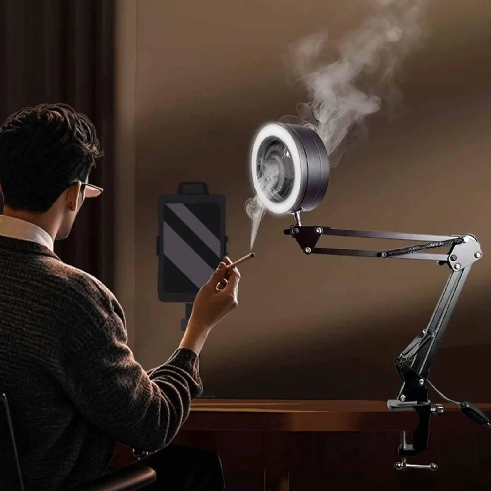 Extractor de humos de soldadura, lámpara de ventilador, mantenimiento, accesorios multifuncionales ajustables para el hogar, cocina, taller, espacio de trabajo