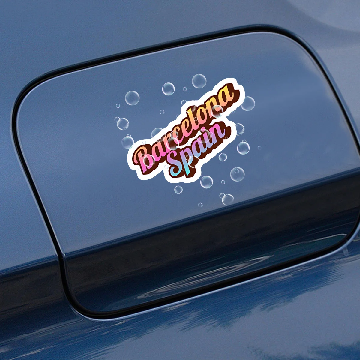 Vibrant Barcelona PVC Sticker, Waterproof Durable Decal for Car, Motorcycle, Helmet, Laptop and Smooth Surfaces