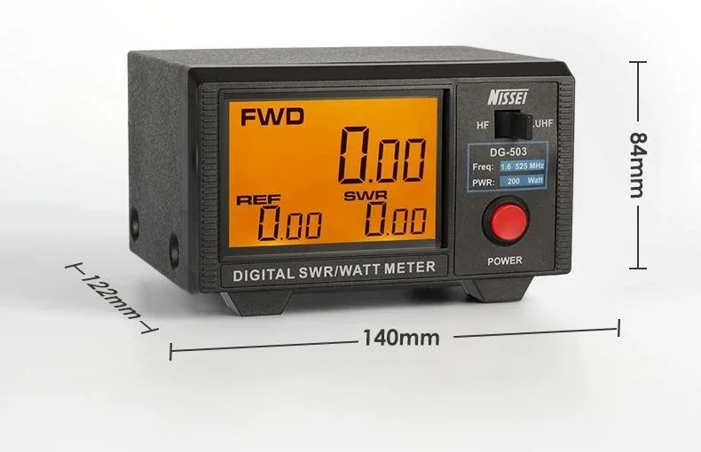 2025.4 NISSEI RX-50AX Digital SWR Meter HF/VHF/UHF 1.6-525MHz 200W CW/FM/SSB/AM/DMR SWR Watt Meter With 3.5-inch LCD
