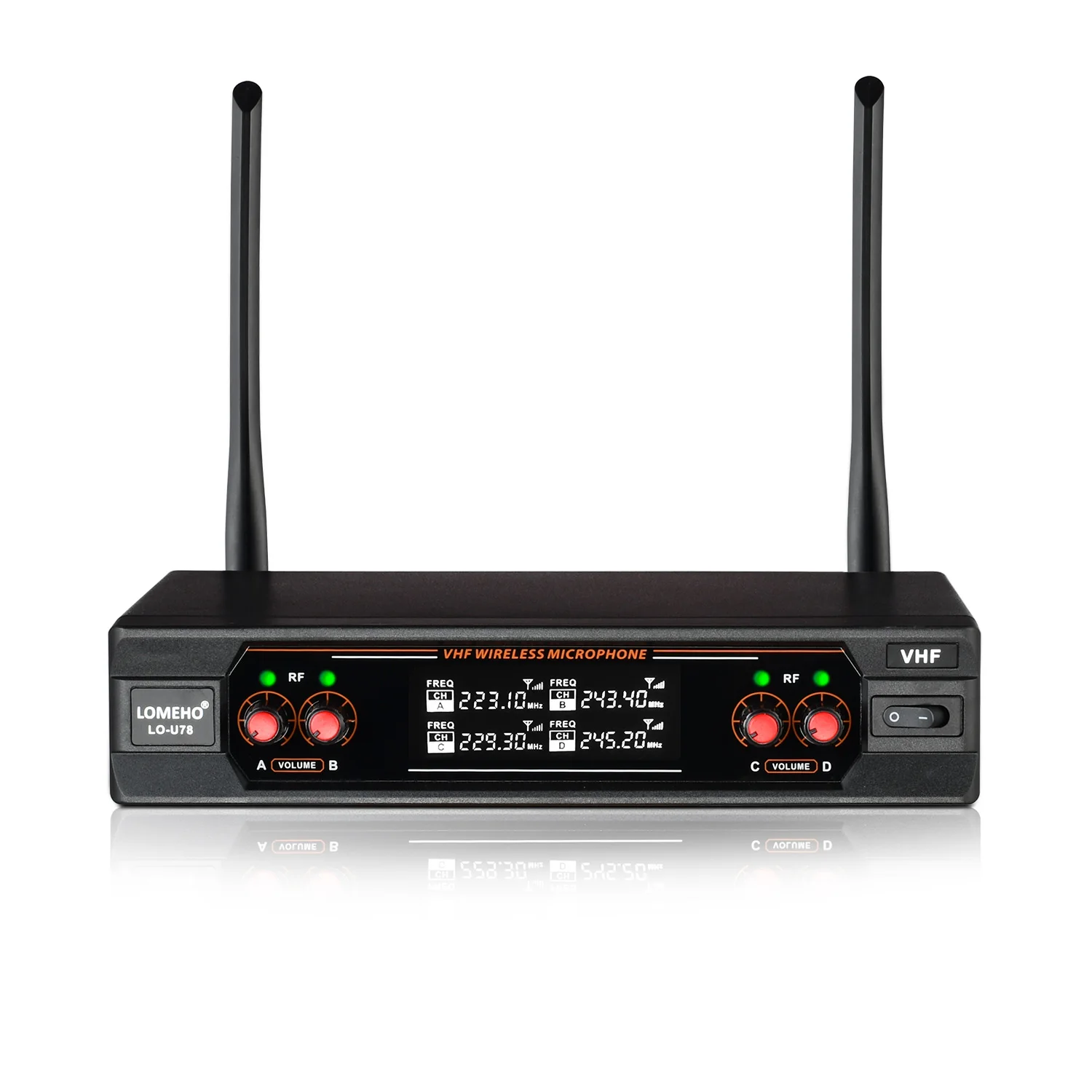 4 VHF نظام ميكروفون لاسلكي قنوات التردد الثابت 30 متر ديناميكية يده الارسال المنزل حفلة كاريوكي عرض هيئة التصنيع العسكري LO-U78