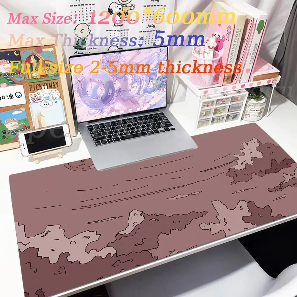 Sunset Moon Stars Mouse Pad XXXL 1200x600mm Accessories Game Pad Cute Carpet Laptop Gamer Purple Pink Large Keyboard Mouse Pad