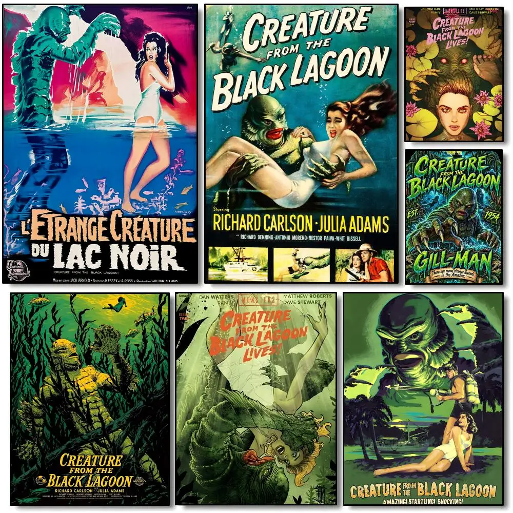 Movie C-Creature From Black Lagoon Poster Modern Aesthetic Wall Art | Stylish Bedroom Home Decor & Unique Gift Ideas