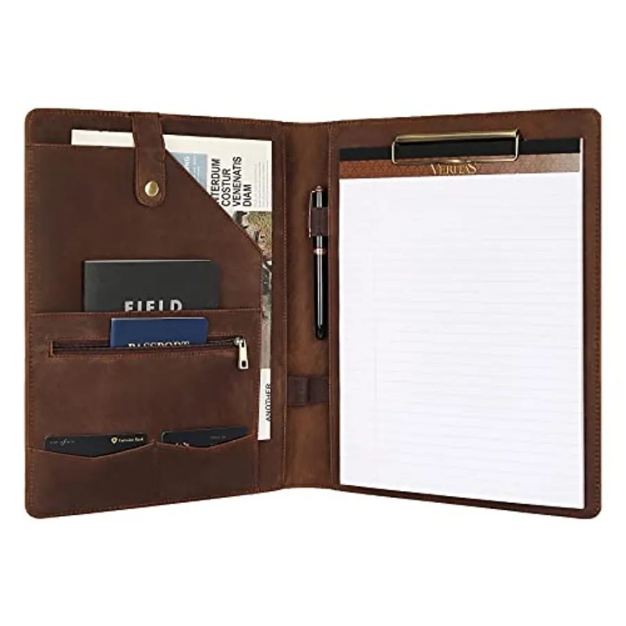 

Personalized Leather Portfolio for Men, Engraved Leather Clipboard Portfolio Binder, Leather Padfolio Leather Legal Portfolio,