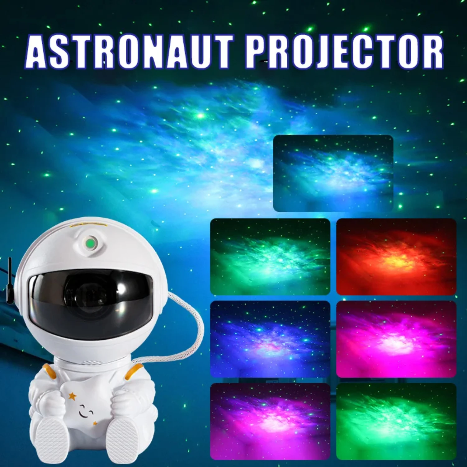 Star Projector LED Night Light Starry Sky Astronaut Porjectors Lamp  Decoration Bedroom  Decorative Children Gifts