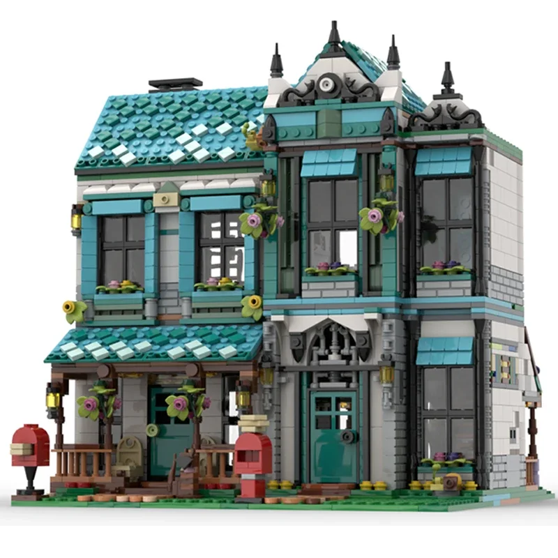 การวิเคราะห์ Moc อิฐ City Street View รุ่น Classic Townhouse Modular Building Blocks ของขวัญของเล่นเด็ก DIY ชุดประกอบ