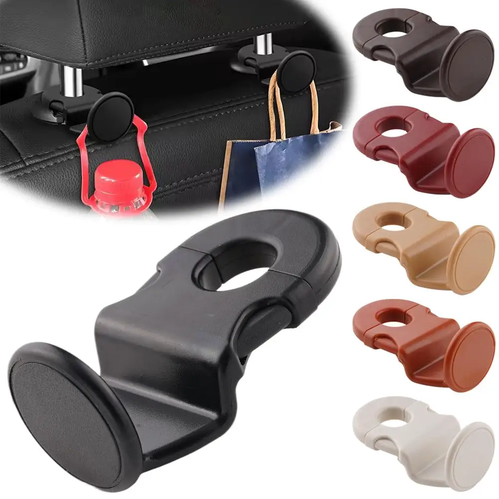 1/2Pcs Car Seat Headrest Hook Belt Rope Anti Slip Storage Hanger Durable ABS Rear Headrest Hidden Organizer