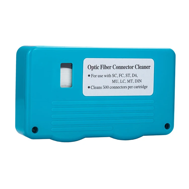 

Optical Connector Cleaner for SC FC ST LC MU MT D4 DIN Cassette Pigtail Cleaning Box Tool cleans 500 connectors per cartridge