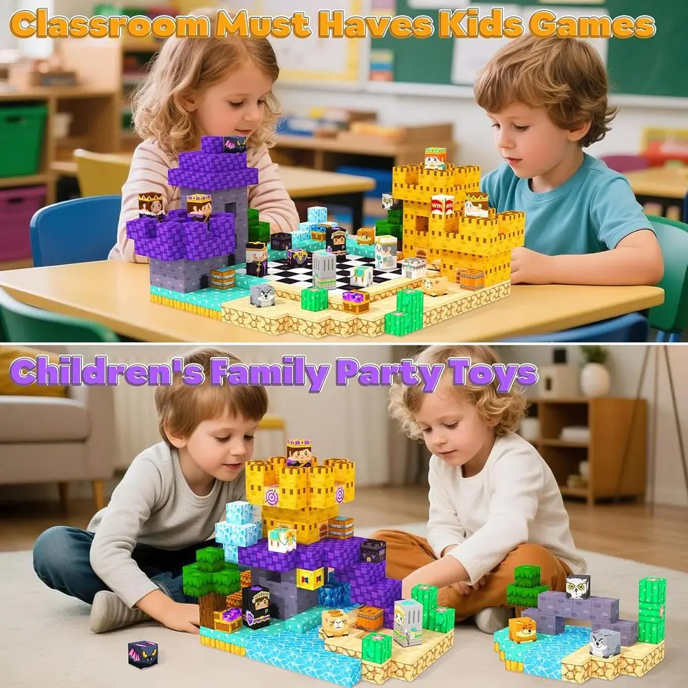 子供向け磁気ブロックセット - モンテッソーリ教育に触発されたチェス＆感覚玩具、3歳以上のお子様向け