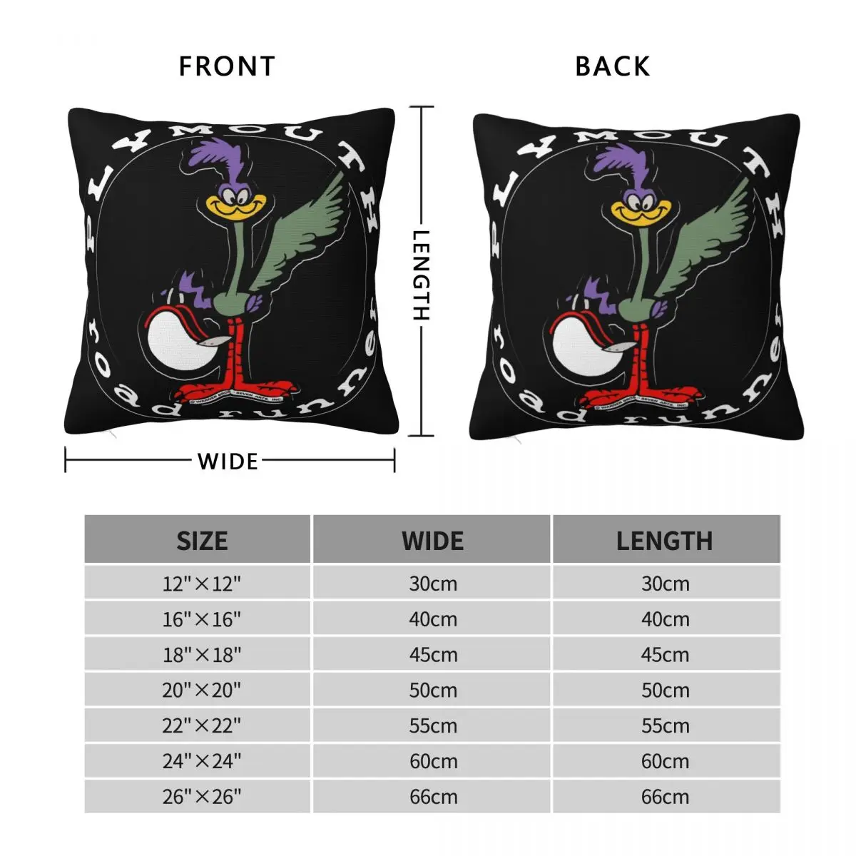 Plymouth Roadrunner Bird Roadrunner Pillowcase Polyester Linen Velvet Creative Zip Decor Throw Pillow Case Room Cushion Cover view 2
