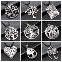 33 Styles Tree Of Life Pendant Necklace Black Leather Cord Unisex Women Men Necklace Jewelry Dropshipping