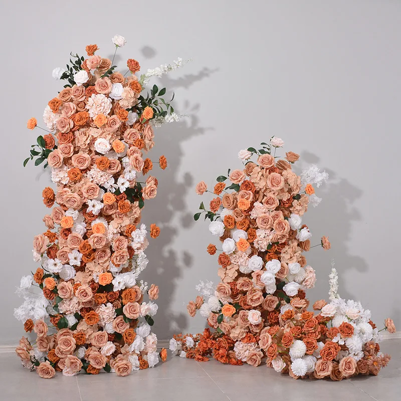 Brown suit floral proposal engagement decoration