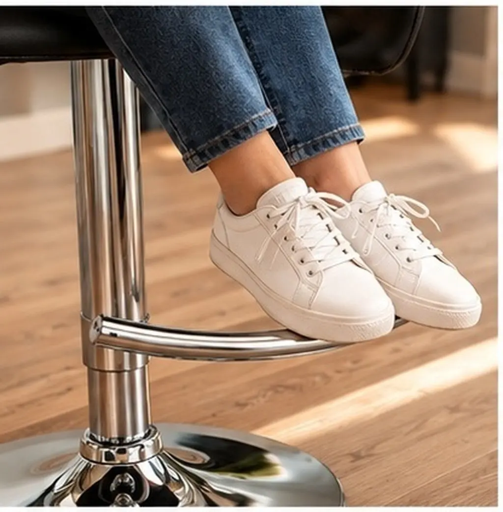 Bar Stool Footrest Base Commercial High Strength Iron Ergonomic Stable Support for Bar Height Kitchen Pub Restaurant