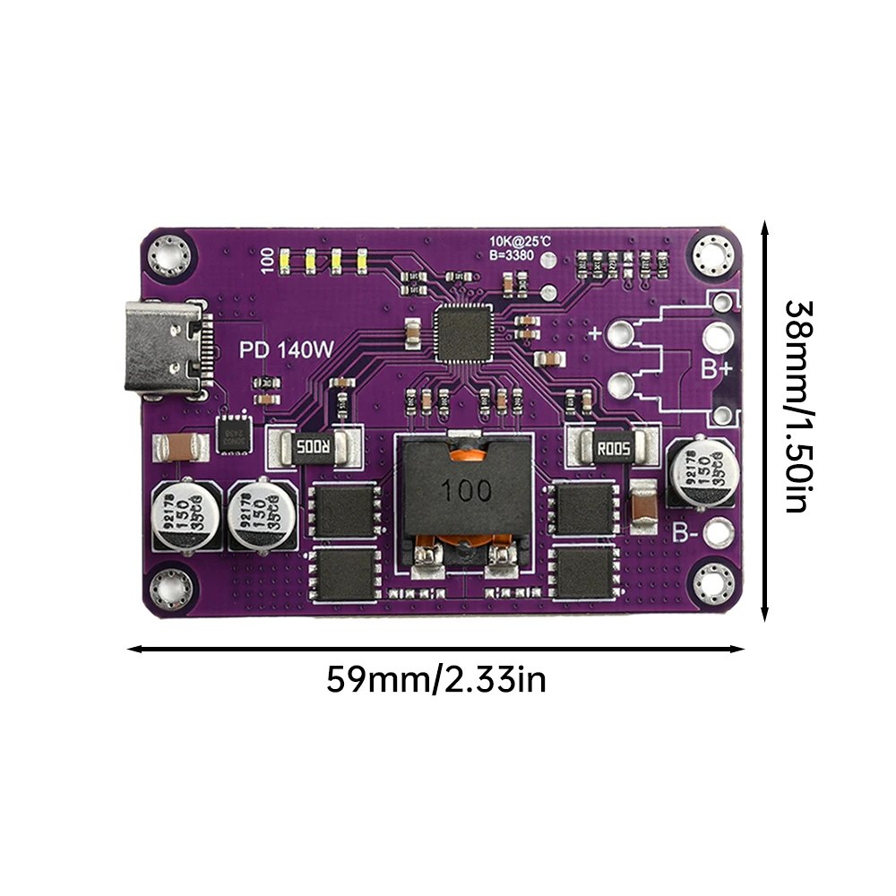 140W แบตเตอรี่ลิเธียม Fast ชาร์จโทรศัพท์มือถือโมดูล Power Bank Circuit Board 3S 4S 5S 6S 12.6 V-25.2 V การคายประจุโมดูล Type-C QC3.0