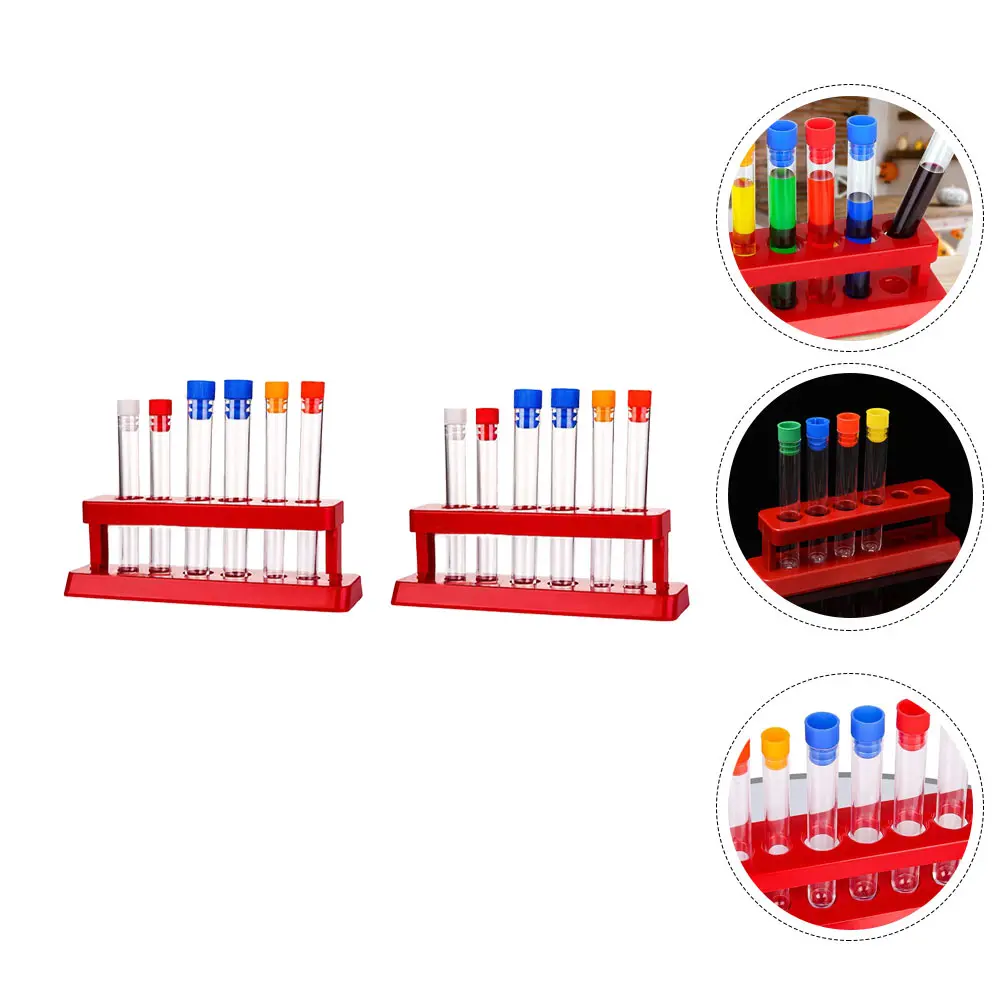 

Plastic 2 Sets Tube Rack Plastic Test Tube Holder Laboratory Shelf Abs Safe Materials Storage Test Tubes Rack