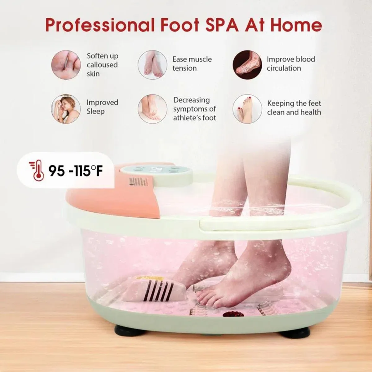YTYIN Portable Foot Bath Foldable Foot Bath Massager Detox Ionic Foot Spa Bath Massager