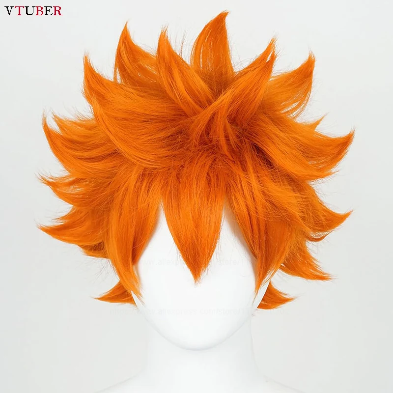 Hinata Shoyo Cosplay Wig Shoyo Hinata Wig High Quality Short Orange Heat Resistant Synthetic Hair Anime Cosplay Wigs + Wig Cap