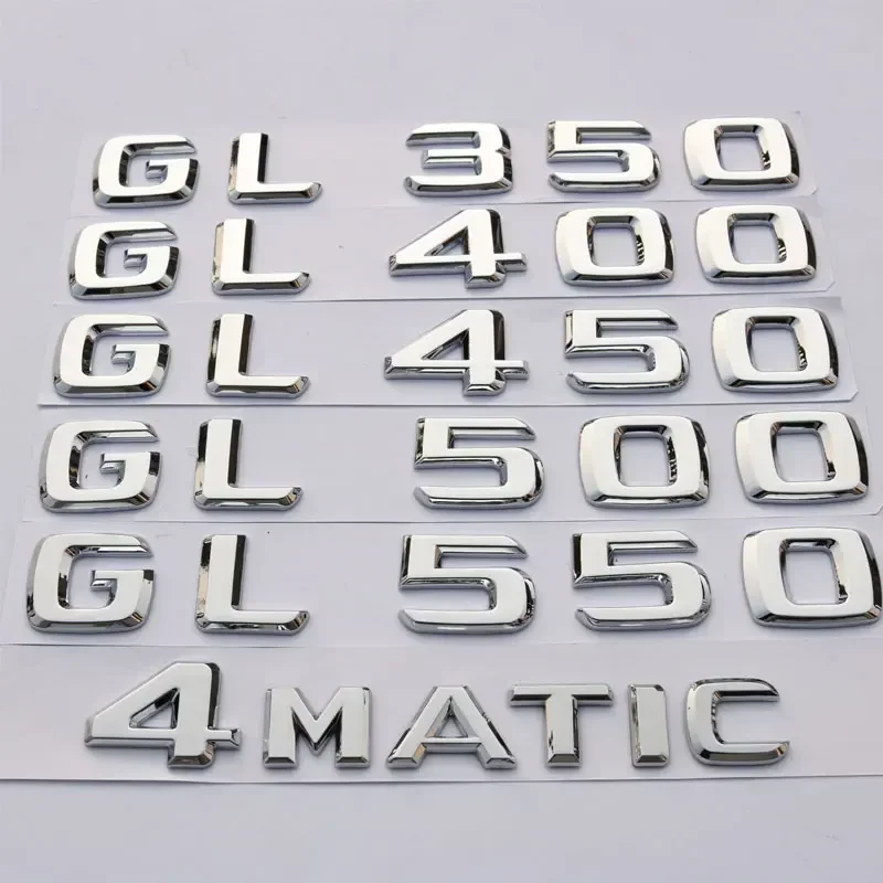 3D ABS Car Rear Trunk Letter Emblem Badge Decals Sticker For Mercedes Benz GL GL350 GL400 GL450 GL500 GL550 4MATIC X166 X164