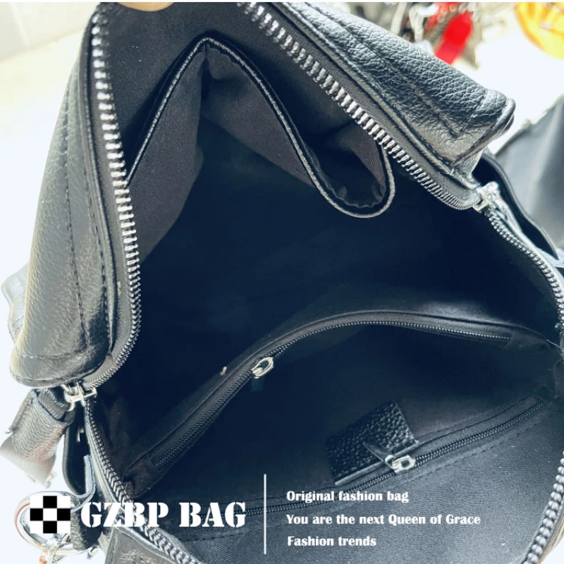 Rivet Real Leather Bags for Women Luxury Brand Handbags Boston Sheepskin Tote Bag Brand Female Shoulder Sac Sling Side Bags