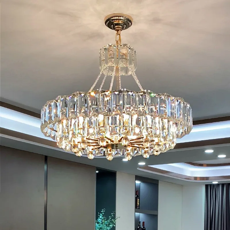 

New creative light luxury living room lamp, simple modern hall dining crystal chandelier