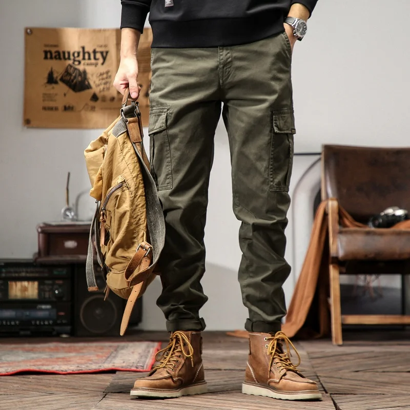 6 Pockets Work Mens Cargo Pants Boggy Black Khaki Tactical Military Safari Army Green joggers Trousers For Male 36 38