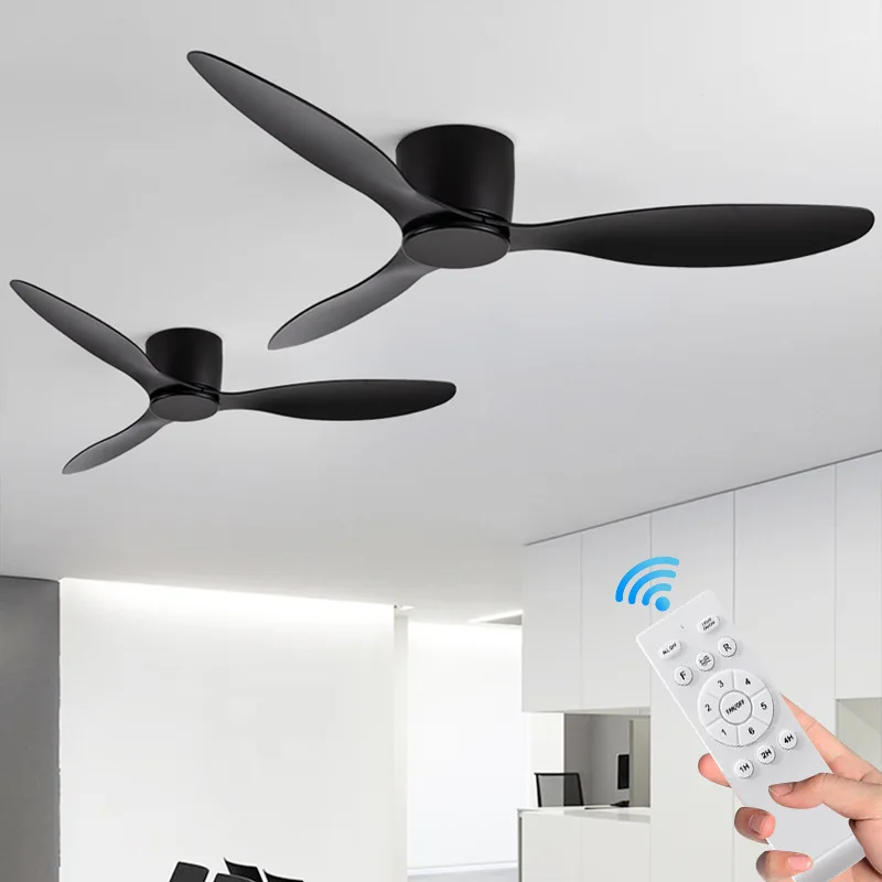 Ceiling Mounted Fan Light, American Straight Blade Variable Frequency Fan Light, Household Dining Room Living Room Electric Fan