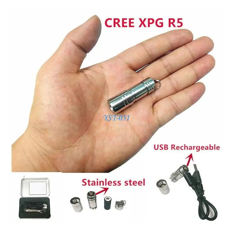 E15A Powerful Torch Waterproof Camping Pocket Lamp Flashlight Rechargeable Keychain Light for Camping, Repairs, Emergency