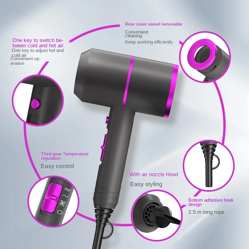 Mini hair salon household high-power negative ion hair dryer high-power hair dryer 3 in 1