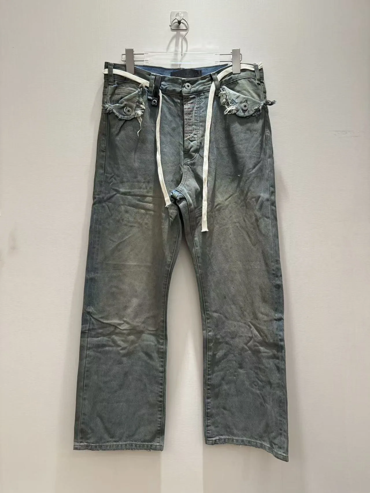 Brand New No Faith Studios Ripped Baggy PANT Jeans Cotton Denim Pants Comfort Casual Jeans Size S M L XL#A323
