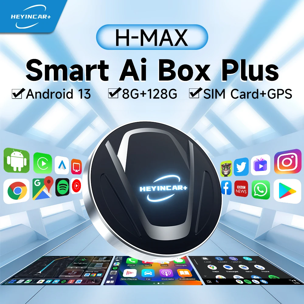 

HEYINCAR Andriod 13 QCM6225 8 Core Smart Ai Box Wireless Carplay Android Auto Support Youtube Netfilx IPTV Spotify Play Store