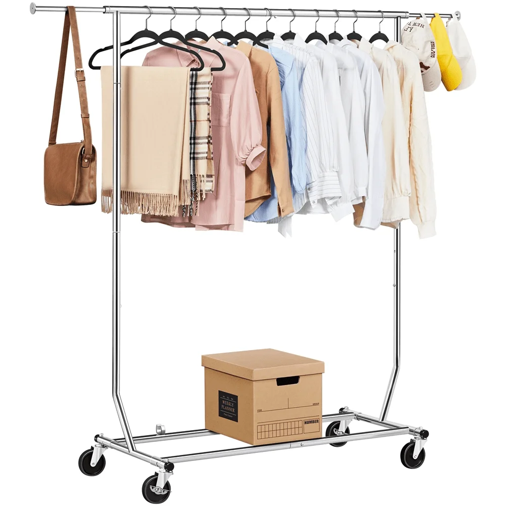 

Clothing Garment Rack, Metal, Silver
